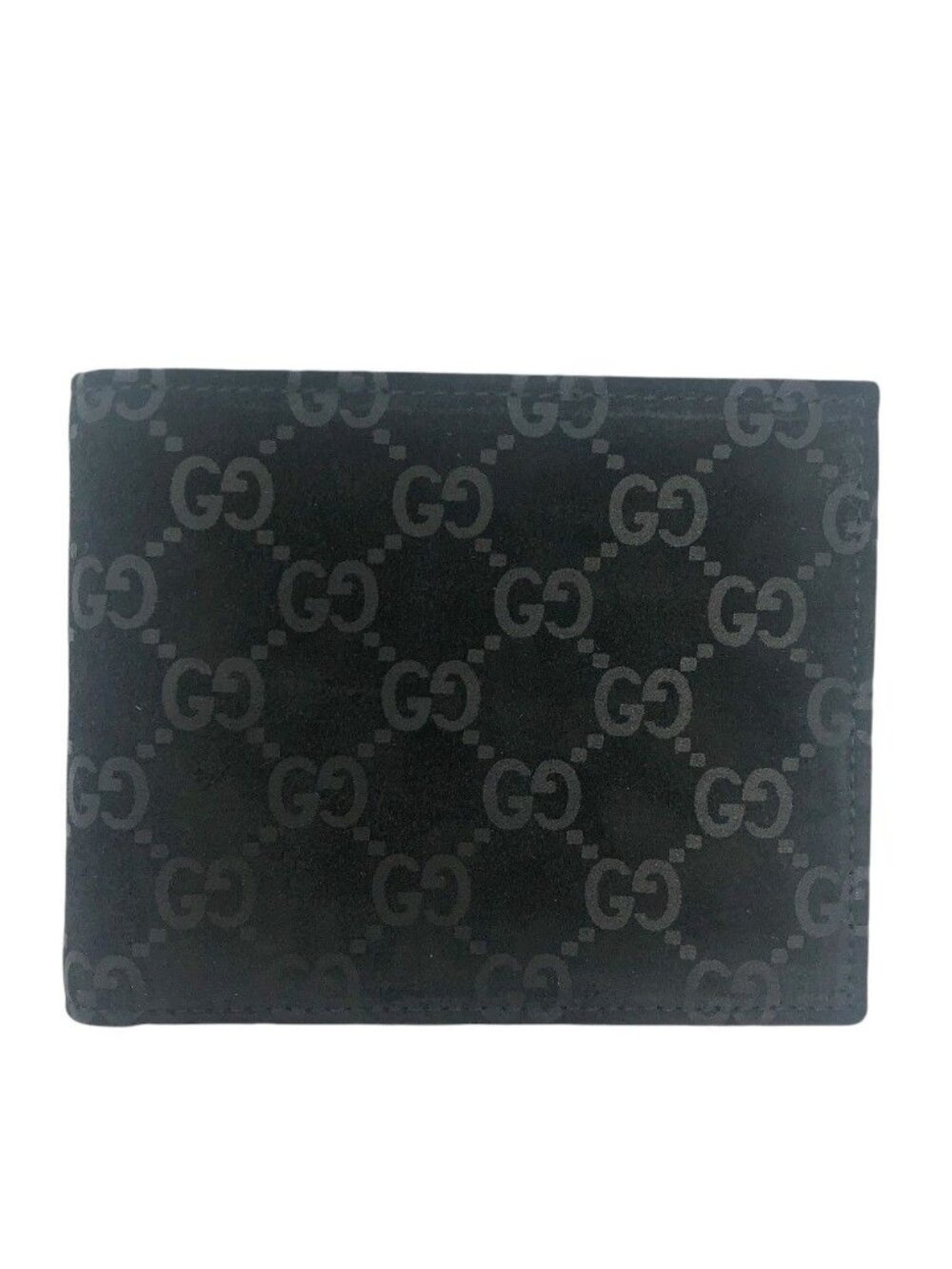 Gucci Bifold Wallet GG Pattern Suede Black